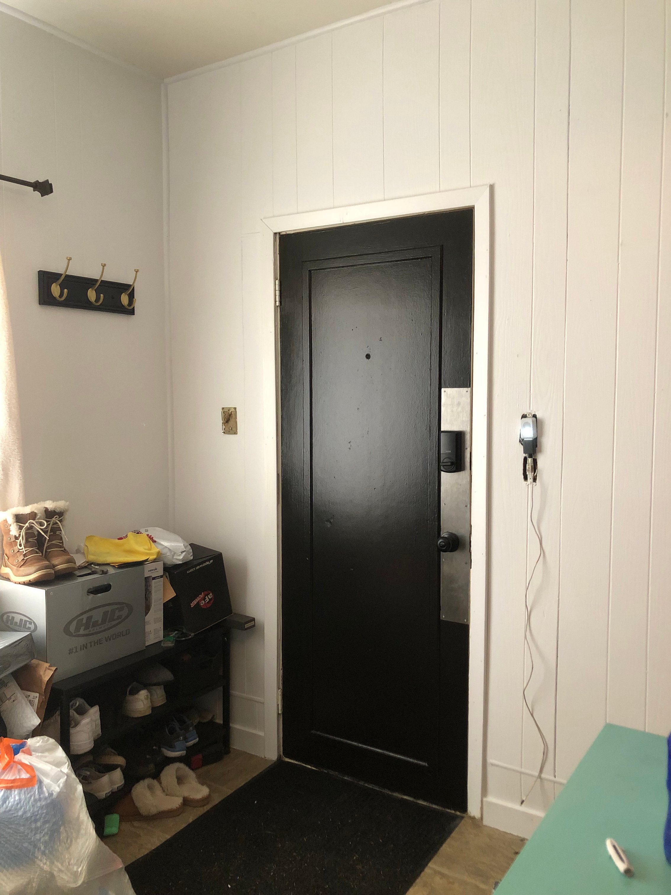 Black Painted Door White Walls