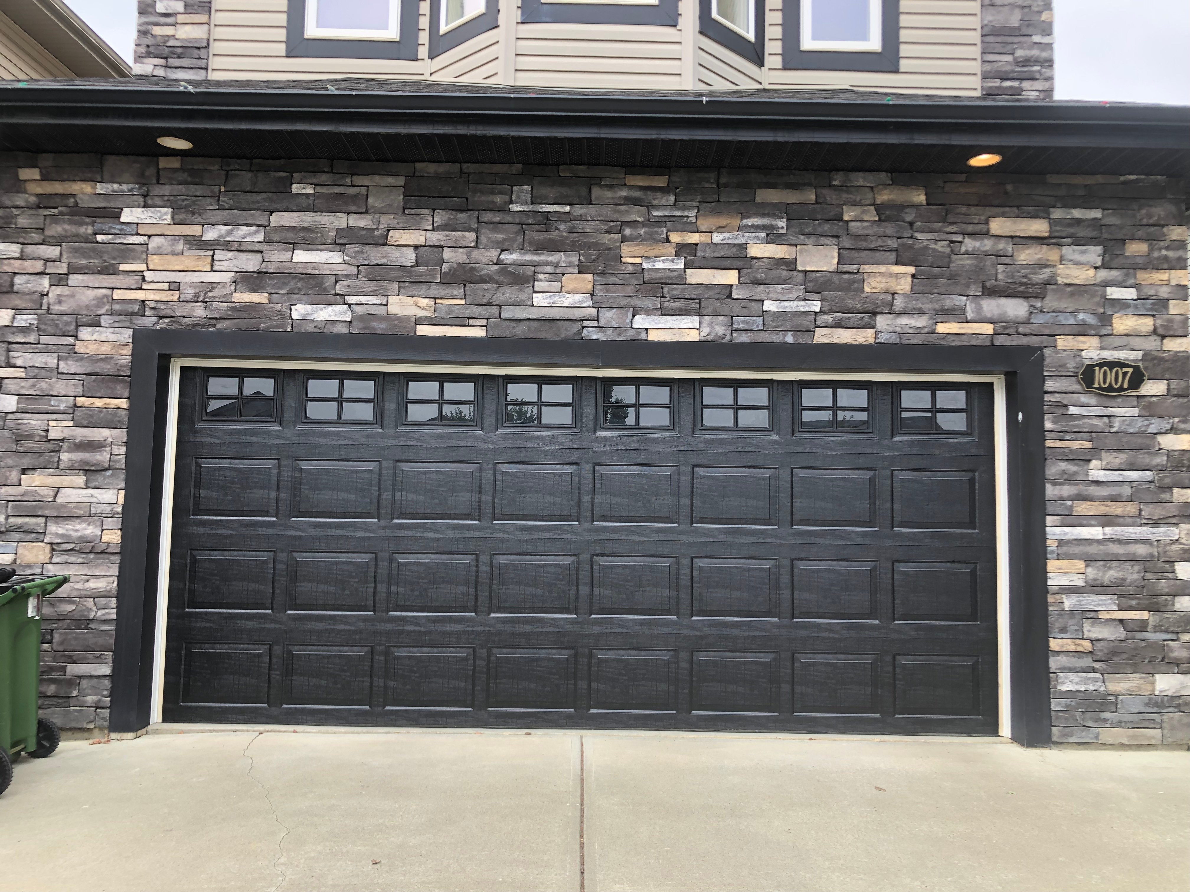 Garage door painted black