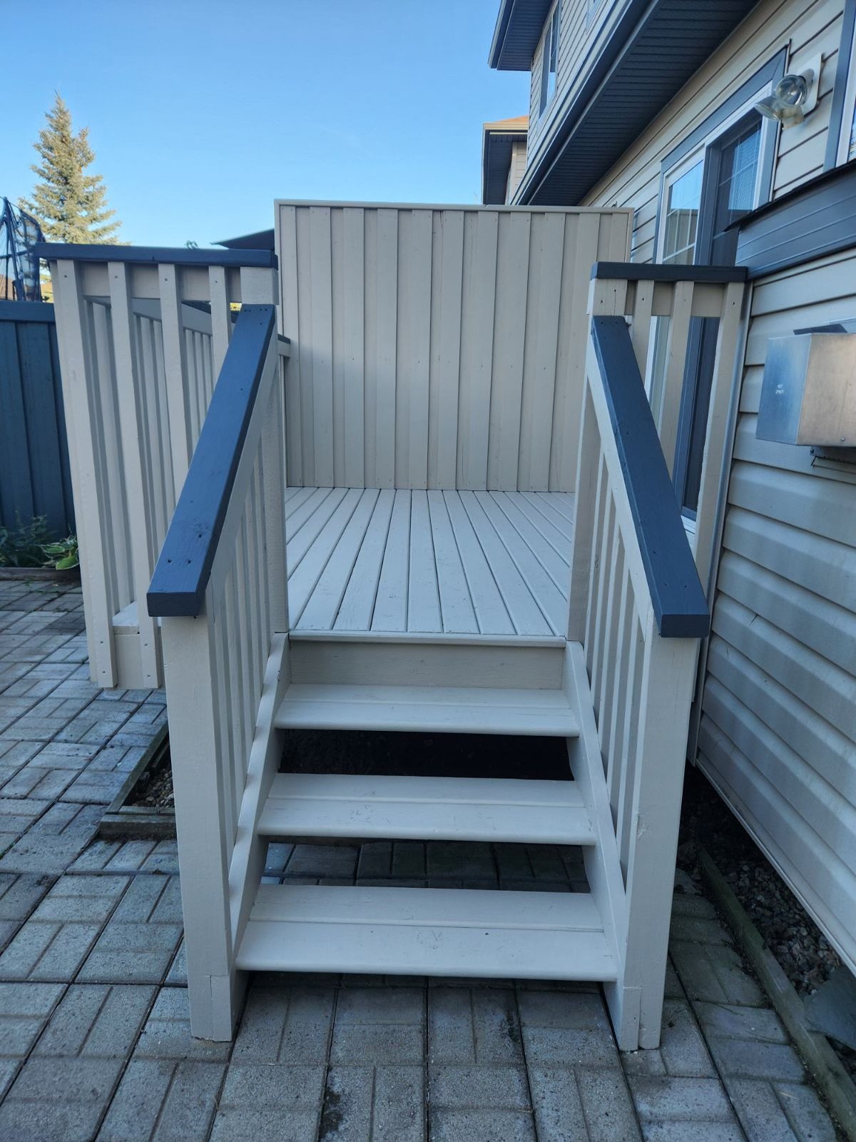 White and grey painted deck 